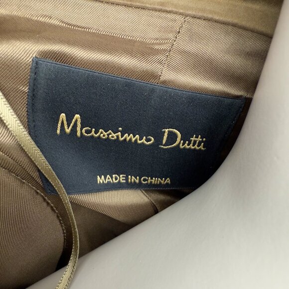 MASSIMO DUTTI Blazer Dress / Trench Coat Tan Kaki Double-Breasted Belted‎ Fall 6 - Picture 7 of 16
